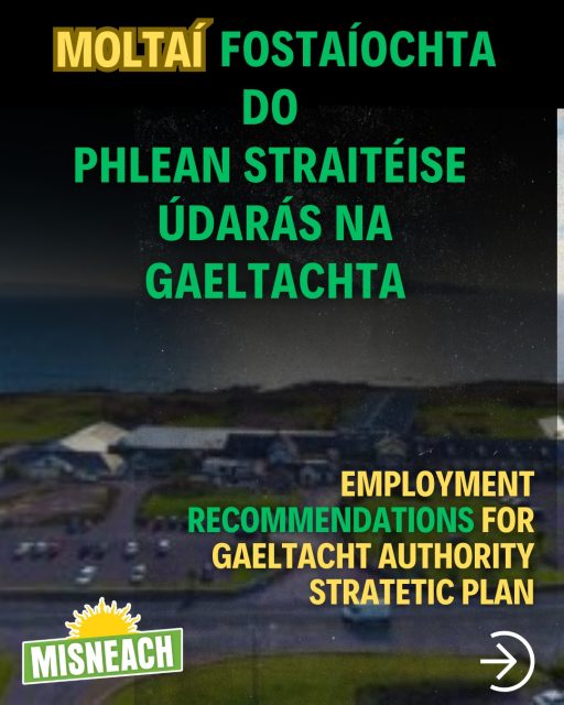 Tá polasaithe de dhíth, cinnte, ach thar aon rud eile tá gluaiseacht radacach AG TEASTÁIL, chun éilimh na bpolasaithe a bhrú chun cinn. Más mian leat páirt a ghlacadh i Misneach bígí i dteamháil linn inniu.

— 🇮🇪 —

Policies are needed, certainly, but above all we need a radical movement to push those policy demands forward. If you want to take part in Misneach, get in touch with us today.

#Misneach #Gaeltacht #Gaeilge #MisneachAbú
